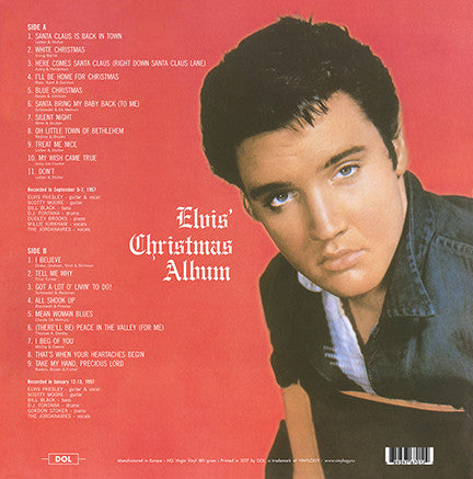 ELVIS PRESLEY (エルヴィス・プレスリー)  - Elvis' Christmas Album (EU 限定復刻ボーナス入り再発「ピクチャーディスク」LP/New) '57年クリスマス・アルバム