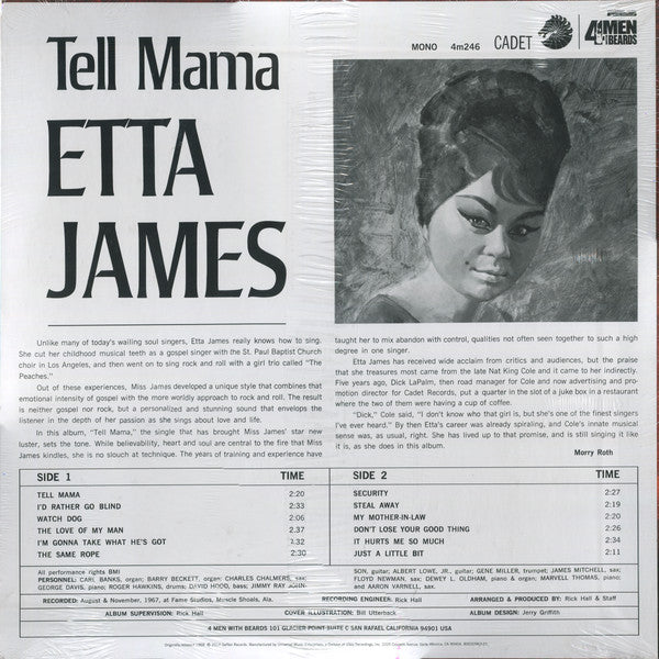 ETTA JAMES (エタ・ジェームス)  - Tell Mama (US Ltd.Reissue 180g Mono LP/New)