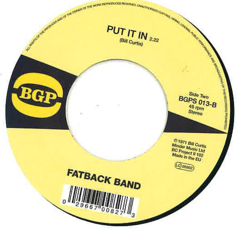 FATBACK BAND (ファットバック・バンド)  - Peace, Love Not War / Put It In (UK Ltd.Reissue 7"/New）