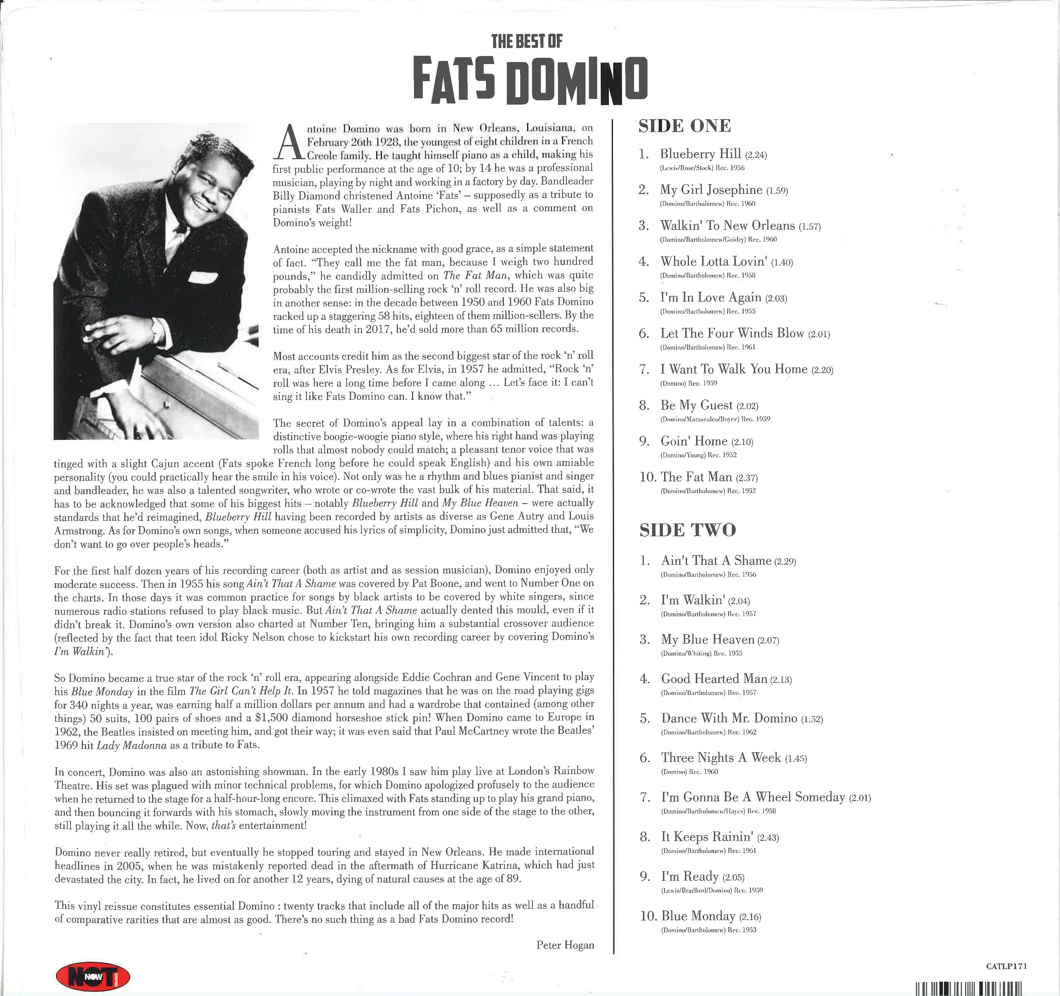 FATS DOMINO (ファッツ・ドミノ)  - The Best Of Fats Domino (EU Limited 180g LP/New)