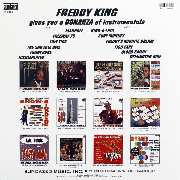 FREDDY KING  [ FREDDIE KING ] (フレディ・キング)   - Gives You A Bonanza Of Instrumentals (US Ltd.Reissue 180g Mono LP/New)