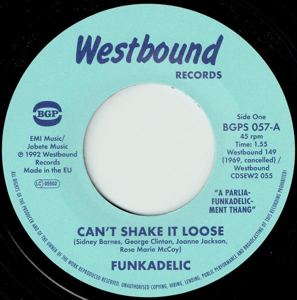 FUNKADELIC (ファンカデリック)  - Can't Shake It Loose / I'll Bet You (UK Ltd.Reissue 7"/New）