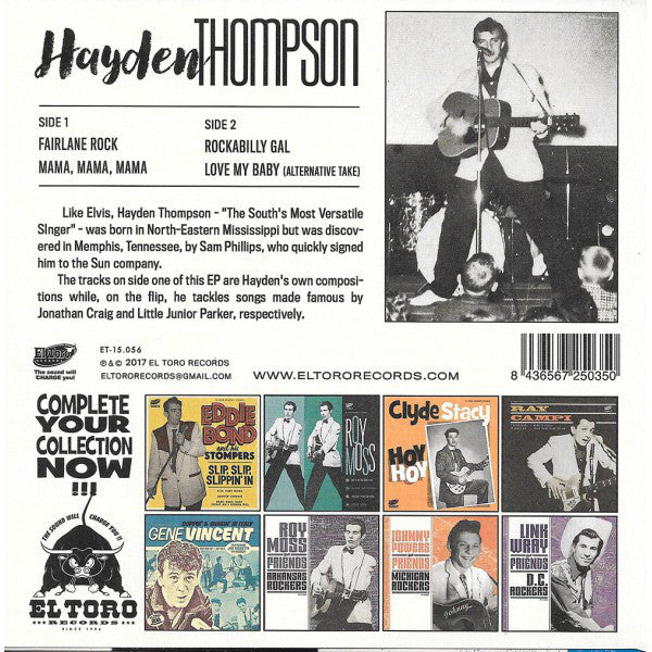 HAYDEN THOMPSON (ヘイデン・トンプソン)  - Fairlane Rock +3 (Spain 限定ジャケ付き4曲入り 7"EP+PS/New)