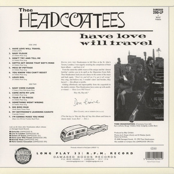 HEADCOATEES (ヘッドコーティーズ)  - Have Love Will Travel (UK 定復刻再発「黒盤」LP/New)