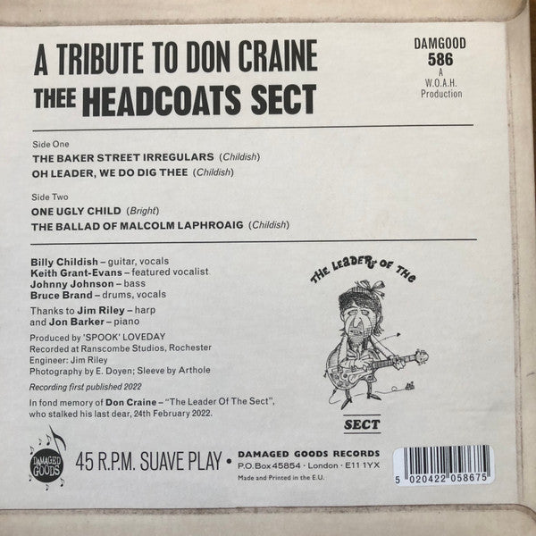 HEADCOATS SECT (ヘッドコーツ・セクト)  - A Tribute To Don Craine (UK 限定リリース 4-Track 7"EP/New)