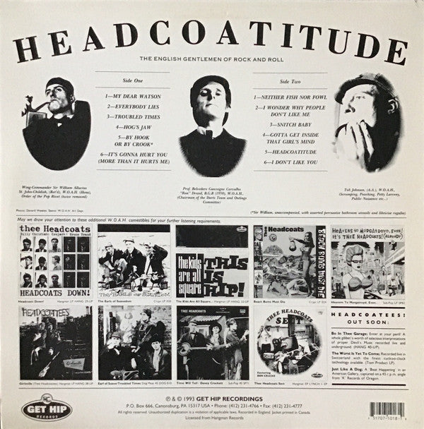 HEADCOATS (ヘッドコーツ)  - Headcoatitude (US 限定再発「パープル VINYL」LP/New) ’91年7作目アルバム！