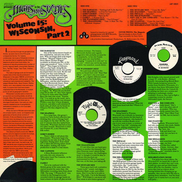 V.A.(60'sガレージ/サイケ・コンピ) - Highs in the Mid Sixties Vol.15 : Wisconsin Part 2 (US 限定復刻「ブラックVINYL 」LP/廃盤 New)
