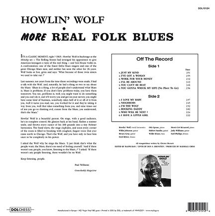 HOWLIN’ WOLF (ハウリン・ウルフ)  - More Real Folk Blues (EU Ltd.Reissue LP/New)