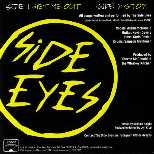SIDE EYES, THE (ザ ・サイド・アイズ)  - Get Me Out & Stop! (US 限定プレス 7"/ New)