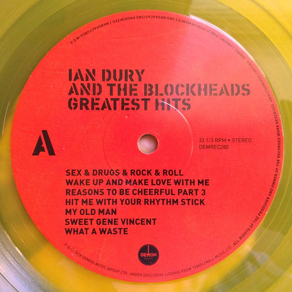 IAN DURY ＆ THE BLOCKHEADS (イアン・デューリー＆ザ・ブロックヘッズ)  - Greatest Hits (UK Ltd.180g Yellow Vinyl LP/New)
