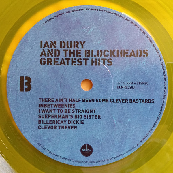 IAN DURY ＆ THE BLOCKHEADS (イアン・デューリー＆ザ・ブロックヘッズ)  - Greatest Hits (UK Ltd.180g Yellow Vinyl LP/New)