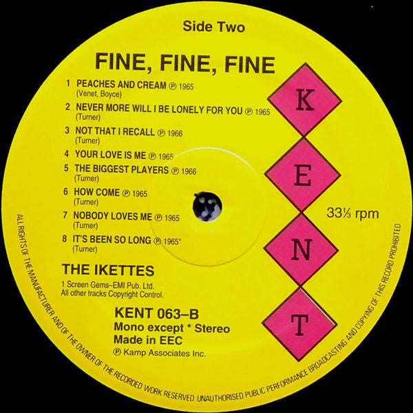 IKETTES (アイケッツ)  - Fine  Fine Fine  (UK Ltd.Reissue LP/New)