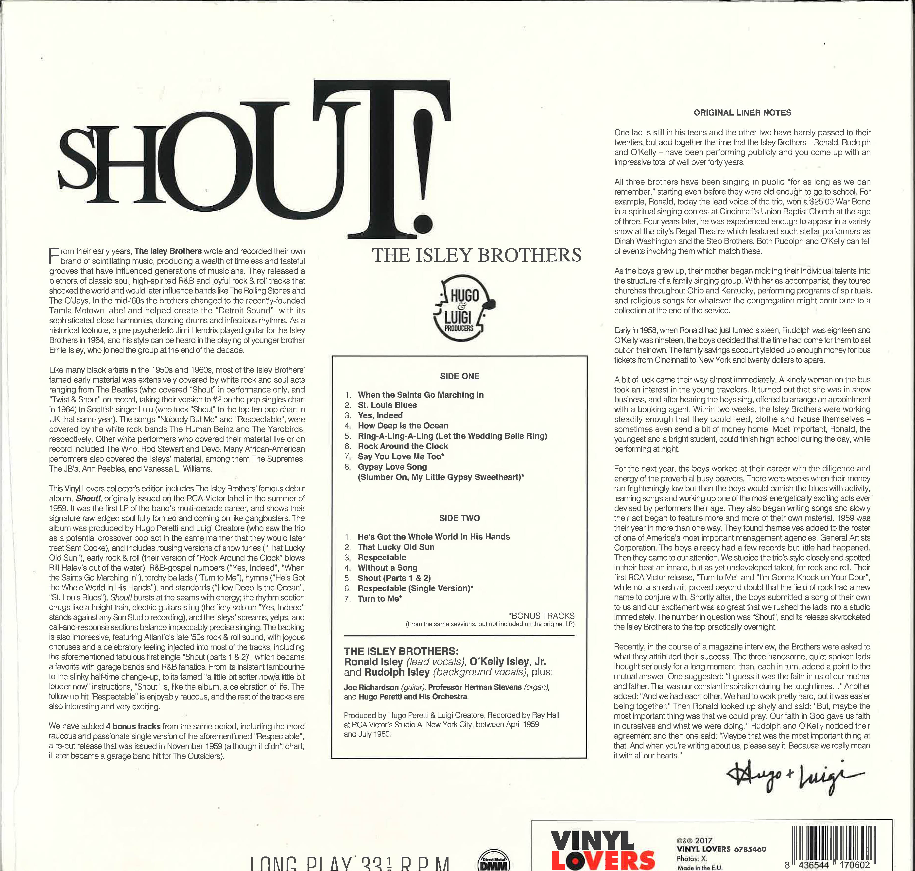 ISLEY BROTHERS (アイズレー・ブラザーズ) - Shout! (EU 限定復刻再発 180g LP/New)