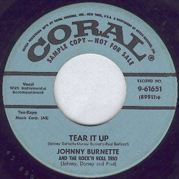 JOHNNY BURNETTE & THE R&R TRIO (ジョニー・バーネット& ザ・R&Rトリオ)  - Tear It Up / Oh Baby Babe (US 限定復刻リプロ再発 7"+カンパニー・スリーブ/New)