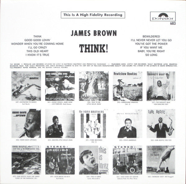 JAMES BROWN (ジェームス・ブラウン)  - Think! (US 限定復刻再発 LP/New)