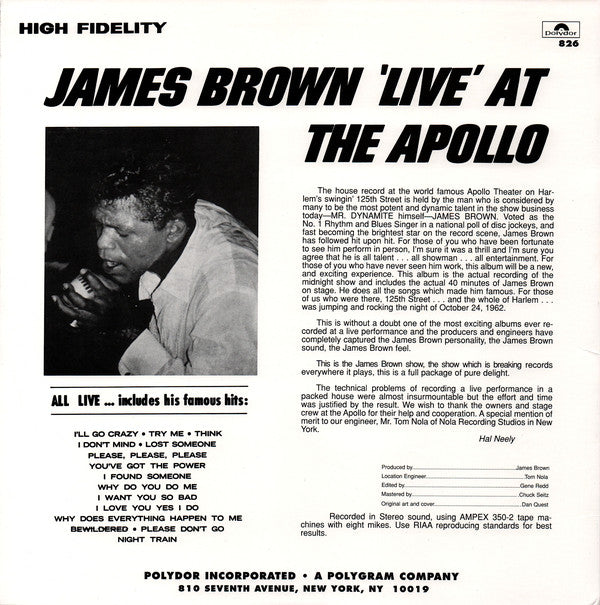 JAMES BROWN (ジェームス・ブラウン)  - Live At The Apollo (US Ltd.Reissue LP/New)