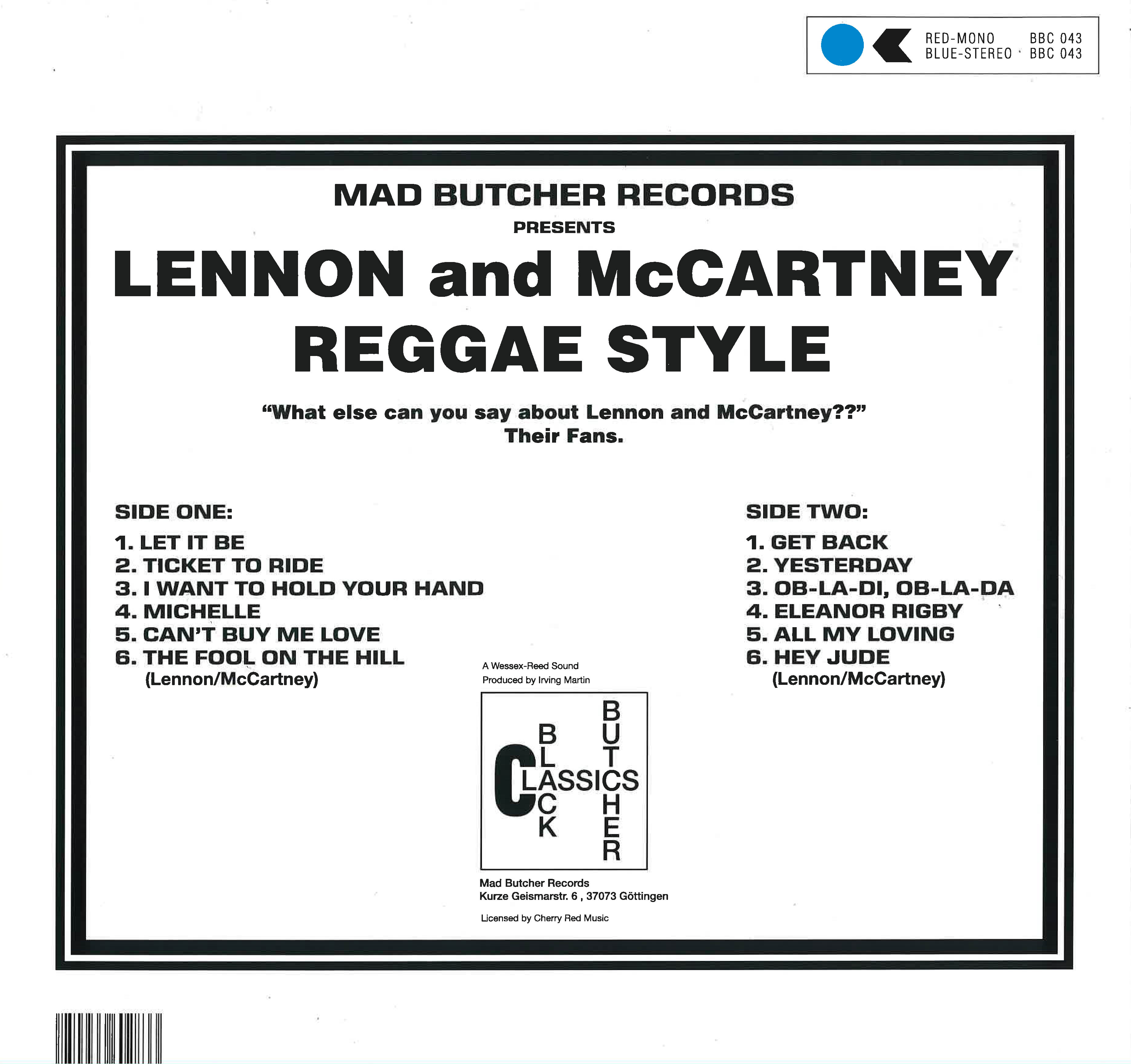 JAMESTOWN SHEIKS (ジェームスタウン・シークス)  - Lennon & McCartney Reggae Style (German  限定復刻再発 LP/New) ビートルズ名曲の高速ロックステディ・カヴァ・アルバム！