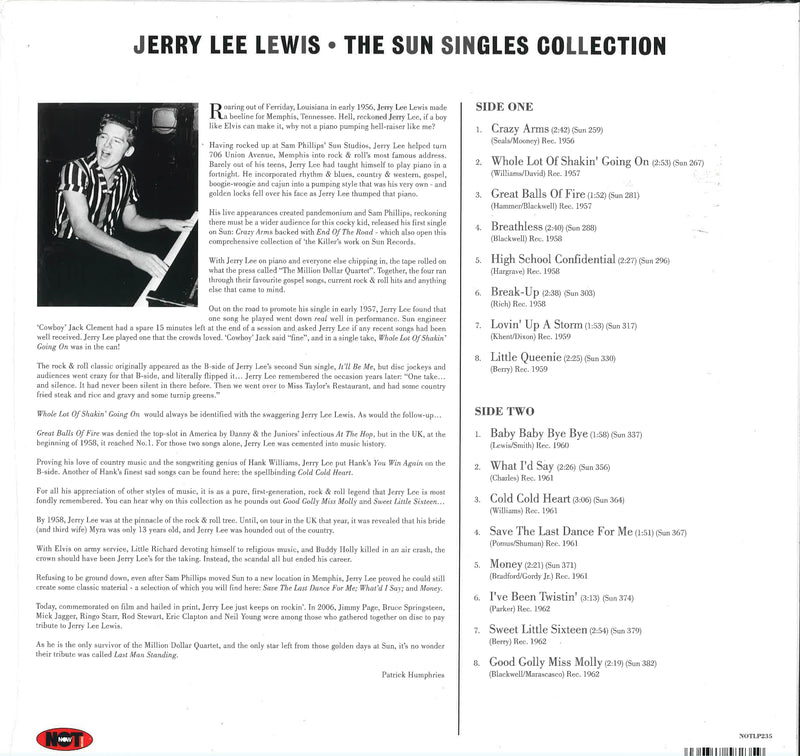 JERRY LEE LEWIS (ジェリー・リー・ルイス)  - The Sun Singles Collection (EU Limited 180g Red Vinyl LP/New)