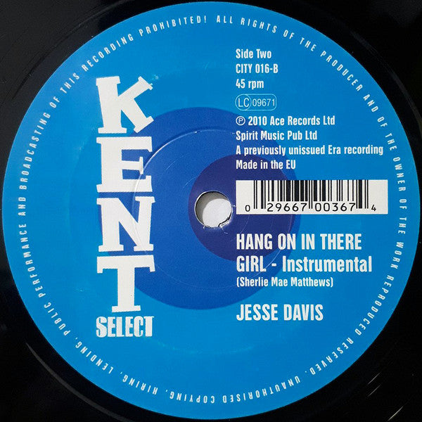 JESSE DAVIS (ジェシィ・デイヴィス)  - Hang On In There Girl (UK Ltd.Reissue 7"+CS/New）