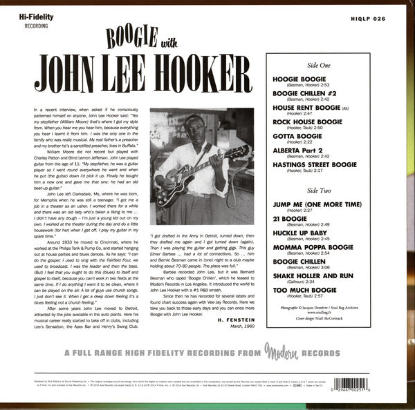 JOHN LEE HOOKER (ジョン・リー・フッカー)  - Boogie With John Lee Hooker (UK Ltd.Mono LP/New)