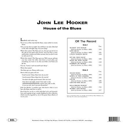 JOHN LEE HOOKER (ジョン・リー・フッカー)  - House Of The Blues (EU Ltd.Reissue 180g HQ Vinyl LP/New)