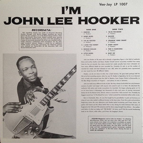 JOHN LEE HOOKER (ジョン・リー・フッカー)  - I’m John Lee Hooker (US 限定復刻再発 LP/New)