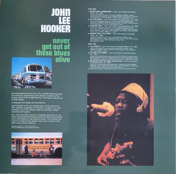 JOHN LEE HOOKER (ジョン・リー・フッカー)  - Never Get Out Of These Blues Alive (US 限定復刻再発 LP-見開きジャケ/New)