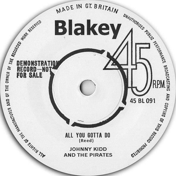 JOHNNY KIDD & THE PIRATES (ジョニー・キッド & ザ・パイレーツ)  - A Shot Of R&B (UK 限定ジャケ付き 7"/New)