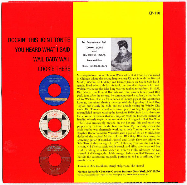 KID THOMAS (キッド・トーマス)  - Rockin' This Joint Tonight +3 (US Ltd.7"EP/New)