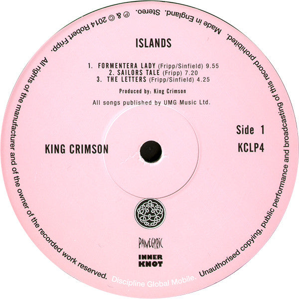 KING CRIMSON (キング・クリムゾン)  - Islands (UK 限定復刻リマスター再発 200g LP+ブックレット/New)