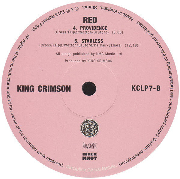 KING CRIMSON (キング・クリムゾン)  - Red (UK-EU 共通限定復刻再発 200g LP/New)