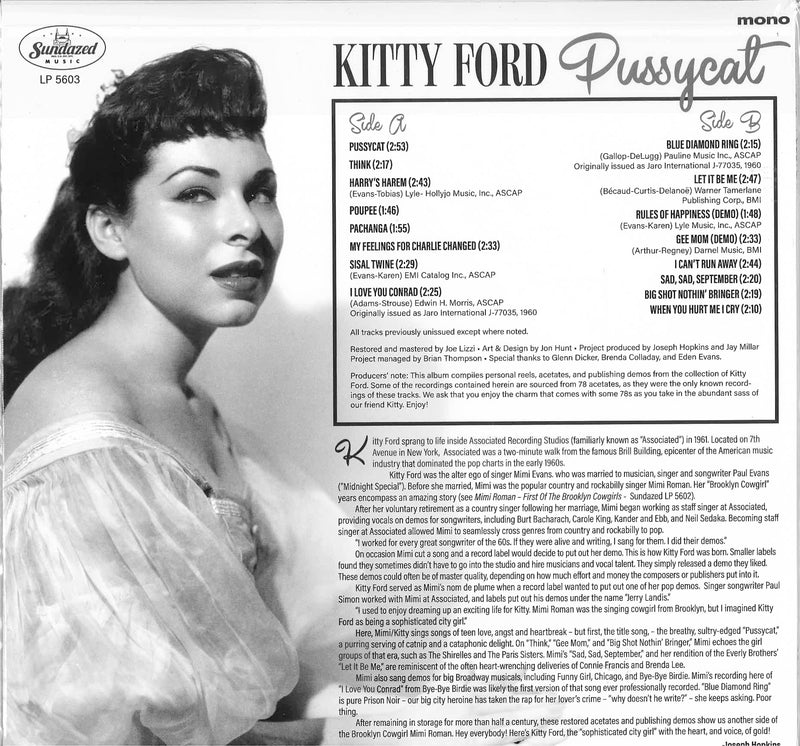 KITTY FORD [ Mimi Roman ] (キティ・フォード [ミミ・ローマン])  -Pussycat (US 限定ピンクVinyl モノラルLP/ New)