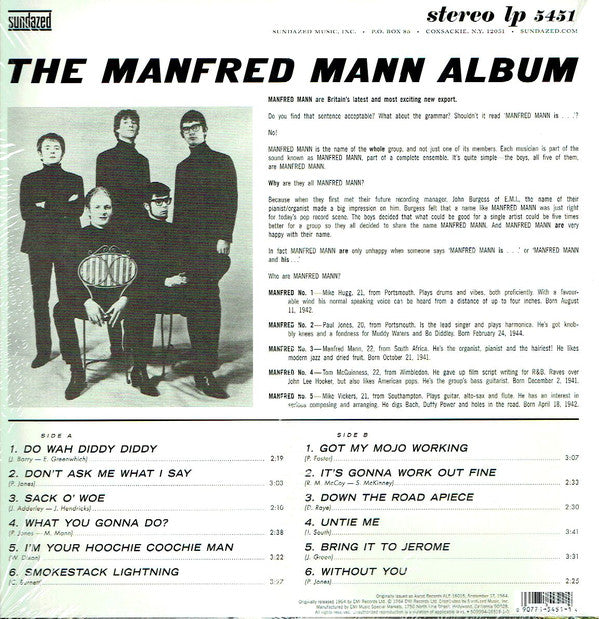 MANFRED MANN (マンフレッド・マン)  - The Manfred Mann Album (US Reissue 180g Stereo LP / New)