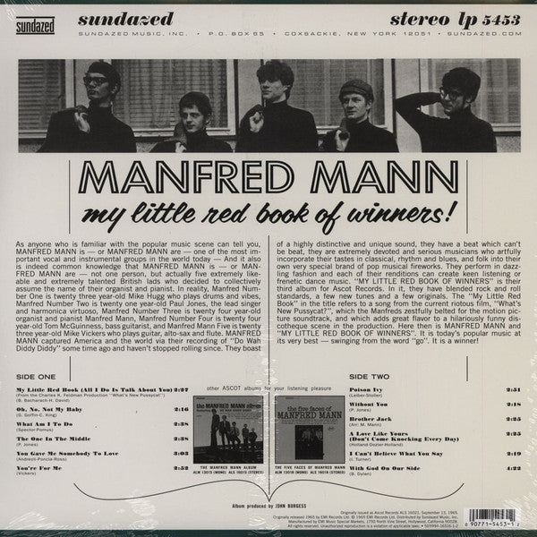 MANFRED MANN (マンフレッド・マン)  - My Little Red Book Of Winners (US Reissue 180g Stereo LP / New)