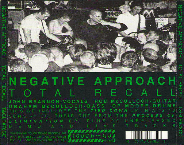 NEGATIVE APPROACH (ネガティヴ・アプローチ) - Total Recall (US Ltd.Reissue CD/ New)