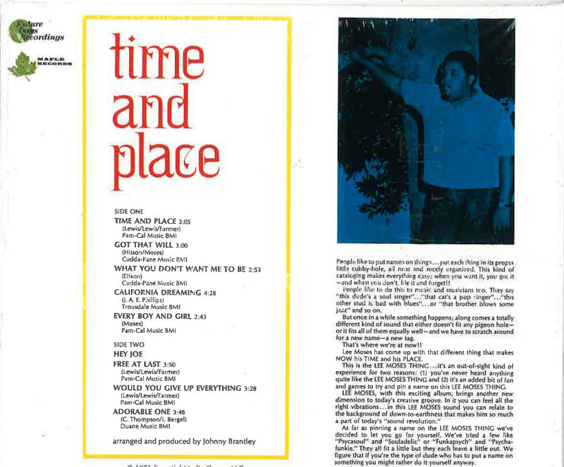 LEE MOSES (リー・モーゼス)  - Time And Place (US 限定再発デジパック見開きジャケ CD/New)