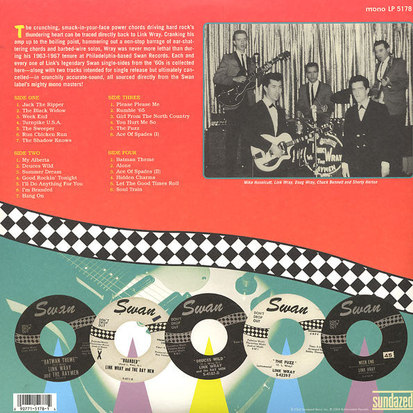 LINK WRAY & HIS RAY MEN (リンク・レイ)  - The SWAN Singles Collection 1963-67 (US サンデイズド社限定「HQ＝高音質」モノラル 2xLP/New)