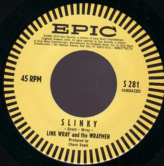 LINK WRAY ＆ HIS RAYMEN (リンク・レイ)  - Slinky / Rendezvous (US '14 レコードストア・デイズ正規限定ジャケ付き再発7” /New)