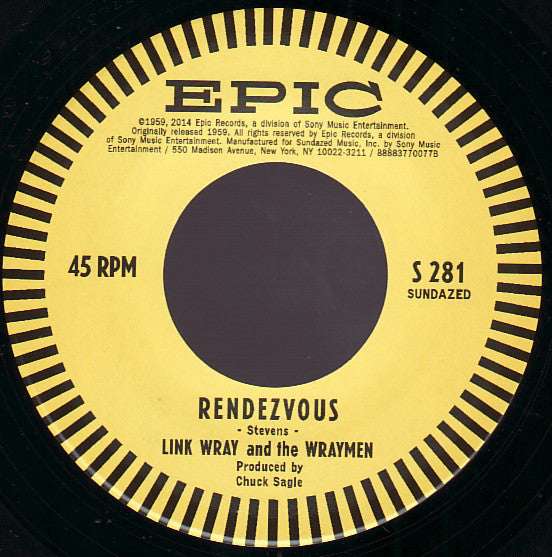 LINK WRAY ＆ HIS RAYMEN (リンク・レイ)  - Slinky / Rendezvous (US '14 レコードストア・デイズ正規限定ジャケ付き再発7” /New)