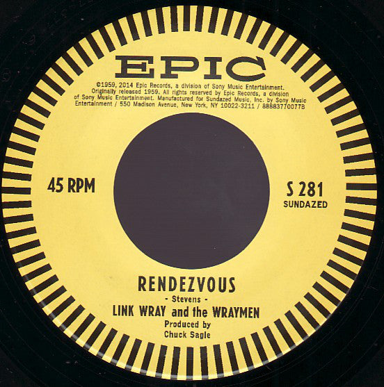 LINK WRAY ＆ HIS RAYMEN (リンク・レイ)  - Slinky / Rendezvous (US Ltd.RSD Reissue 7”+PS/New)
