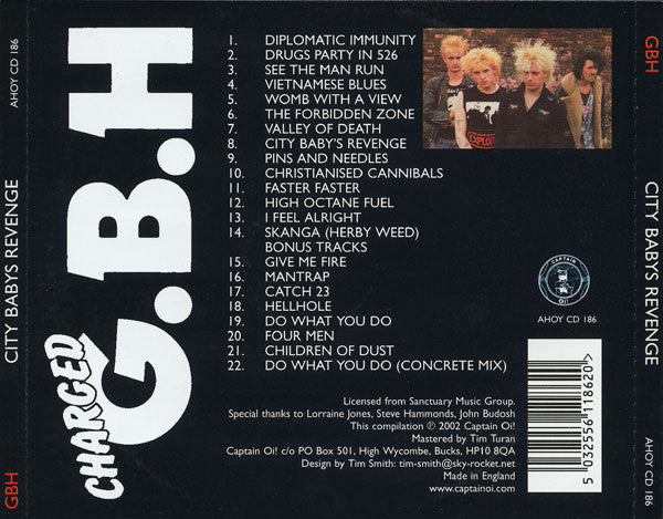 Charged G.B.H (チャージド G.B.H) - City Baby's Revenge (UK Ltd.Reissue CD/ New)