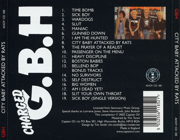 Charged G.B.H (チャージド G.B.H) - City Baby Attacked By Rats (UK Ltd.Reissue CD/ New)