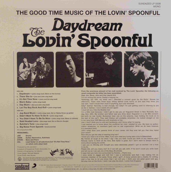 LOVIN' SPOONFUL (ラヴィン・スプーンフル)  - Daydream (US 限定復刻再発180g高音質重量モノラル LP/New)