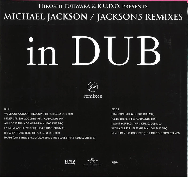 MICHAEL JACKSON / JACKSON 5 (マイケル・ジャクソン / ジャクソン・ファイヴ)  - HIROSHI FUJIWARA & K.U.D.O. PRESENTS MICHAEL JACKSON / JACKSON 5 REMIXES in DUB (Japan Ltd.LP+ 帯/ 廃盤 New)