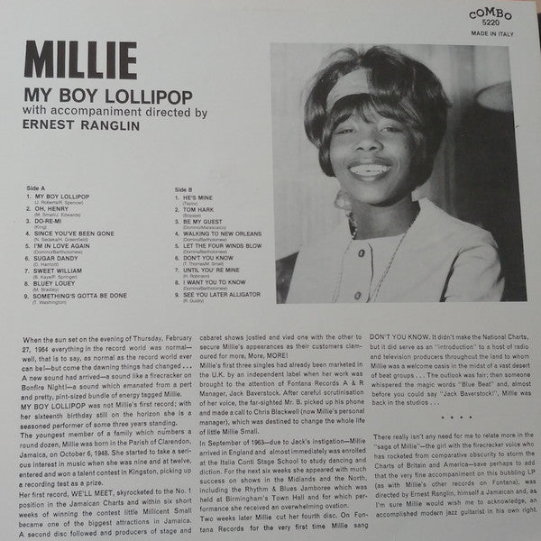 MILLIE (SMALL)  (ミリースモール)   - My Boy Lollipop (EU 限定プレス・アナログ LP/New)ベスト全18曲！