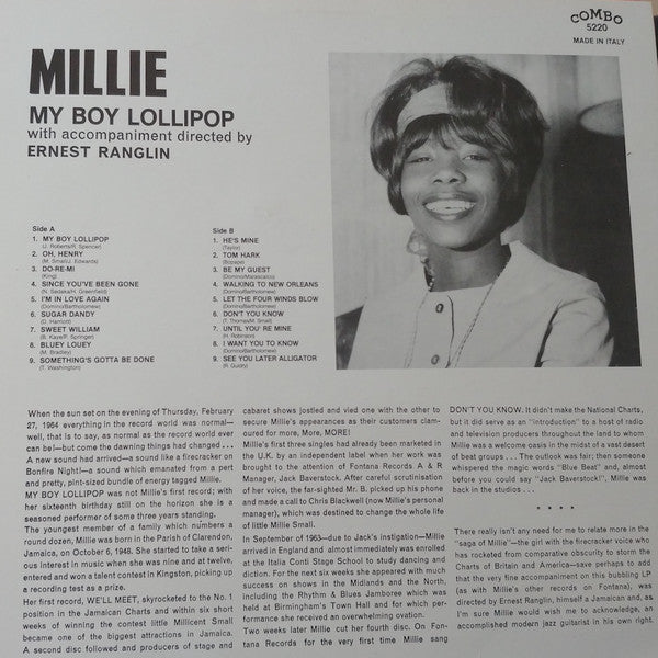 MILLIE (SMALL)  (ミリースモール)   - My Boy Lollipop (EU Ltd.LP/New)