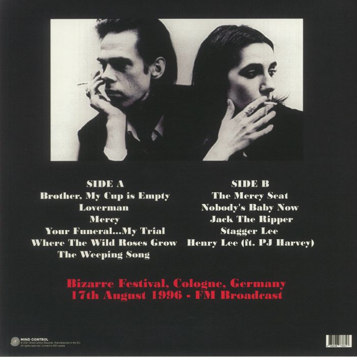 NICK CAVE AND THE BAD SEEDS (ニック・ケイヴ・アンド・ザ・バッド・シーズ)  - Bizarre Festival, Cologne, Germany 17th August 1996 (EU 500枚限定リリース LP/NEW)