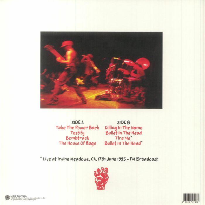 RAGE AGAINST THE MACHINE (レイジ・アゲインスト・ザ・マシーン)  - Los Angels Is Burning - Live At Universal Amphitheatre, Dec 12th 1993 (EU 500枚限定 LP/NEW)