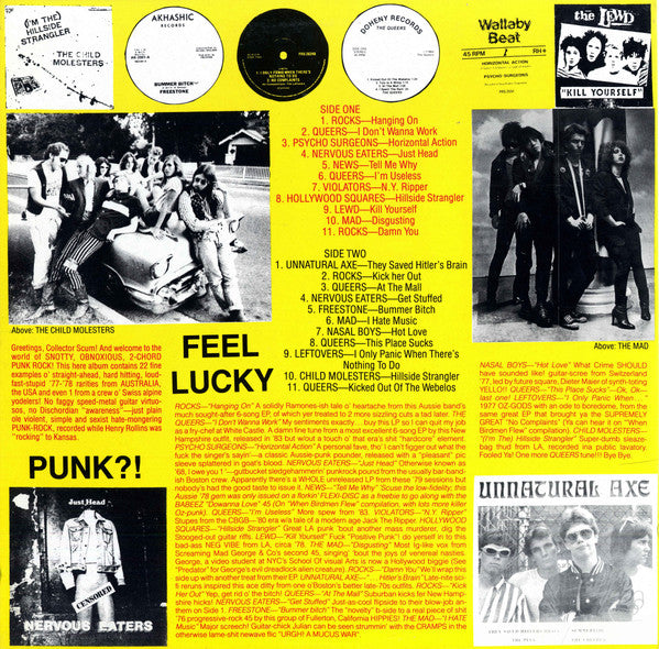 V.A. (US & OZレアパンク・コンピ)- Feel Lucky Punk?!! (German 限定プレス再発 LP/ New)