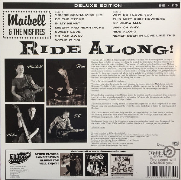 MAIBELL & THE MISFIRES (メイベル＆ザ・ミスファイアーズ)  - Ride Along! (Spain Ltd.Clear Blue Vinyl LP/New)